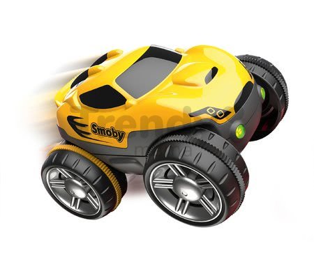 Náhradné autíčko k flexibilnej autodráhe FleXtreme Discovery Set Smoby s troma vymeniteľnými karosériami modrá žltá a zelená od 4 rokov