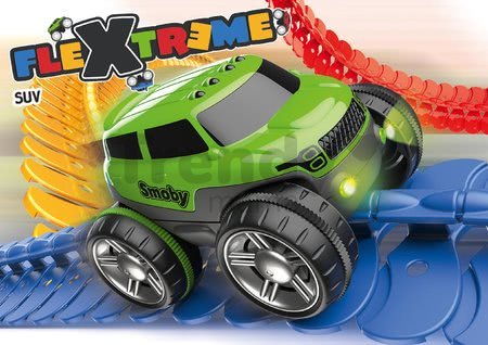 Náhradné autíčko SUV k flexibilnej autodráhe FleXtrem Discovery Set Smoby s vymeniteľnou karosériou od 4 rokov