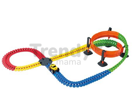 Flexibilná autodráha s oblúkom Flextreme Superloop Circuit Smoby vertikálno-horizontálne s autom 145 dielov od 4 rokov