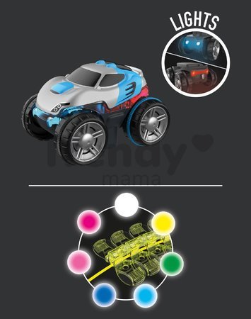 Flexibilná autodráha Flextreme Neon Set Smoby svietiaca v tme v rôznych farbách 2,6 m dlhá 112 dielov s elektronickým autom od 4 rokov