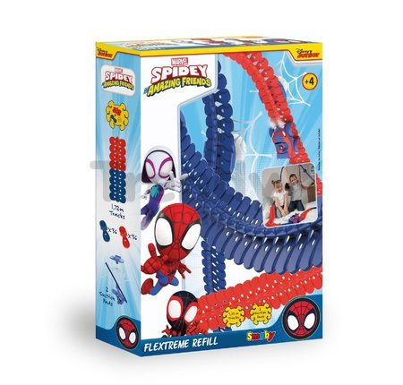 Náhradné diely k flexibilnej autodráhe Spidey Marvel Flextreme Refill Smoby 72 dielov 1,72 metrov od 4 rokov