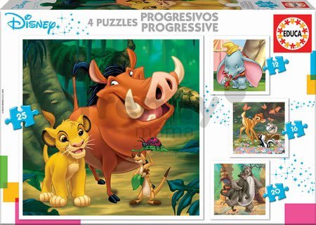 Puzzle Leví kráľ Disney progresívne Educa 12-16-20-25 dielov