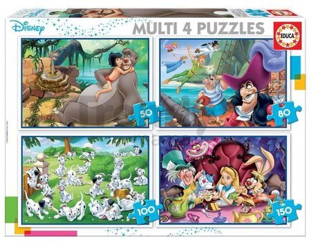 Puzzle Multi 4 Disney Educa 50-80-100-150 dielov od 5 rokov