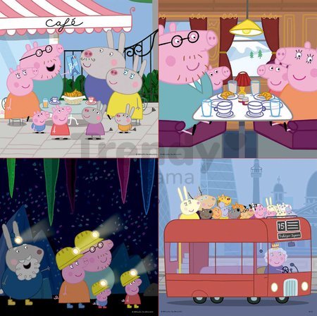 Puzzle v kufríku Peppa Pig Progressive Educa 6-9-12-16 dielov od 4 rokov