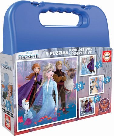 Detské puzzle v kufríku Frozen 2 Case Educa 12-16-20-25 dielov od 4 rokov