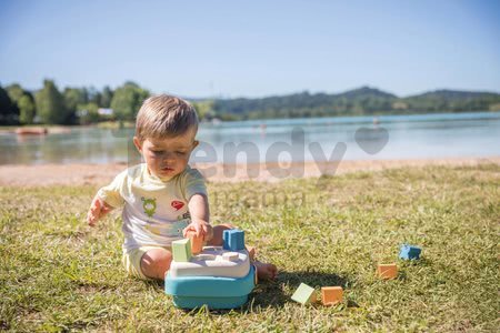 Didaktický košík z cukrovej trstiny rastliny Bio Sugar Cane Shape Sorter Green Smoby 8 kociek 100% recyklovateľné od 12 mes