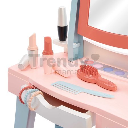 Kozmetický stolík so stoličkou Mademoiselle My First Beauty Table Écoiffier so sušičom na vlasy 11 doplnkov od 12 mes