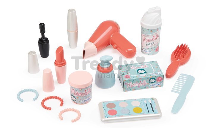 Kozmetický kufrík Mademoiselle Vintage Beauty Case Écoiffier so sušičom na vlasy 14 doplnkov od 18 mes