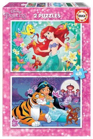 Puzzle Ariel a Jasmin Educa 2x48 dielov od 5 rokov