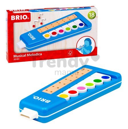 Drevený hudobný nástroj s klávesami Musical Melodica BRIO dychový od 18 mes BRIO1830