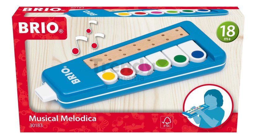 Drevený hudobný nástroj s klávesami Musical Melodica BRIO dychový od 18 mes BRIO1830
