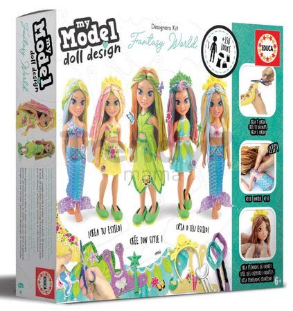 Kreatívne tvorenie My Model Doll Design Fantasy World Educa vyrob si vlastné plážové bábiky 5 modelov od 6 rokov