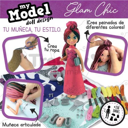 Kreatívne tvorenie My Model Doll Design Glami Chic Educa vyrob si vlastné elegantné bábiky 5 modelov od 6 rokov