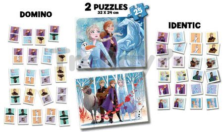 Superpack 4v1 Frozen 2 Disney Educa puzzle, domino a pexeso