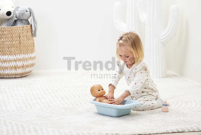 Opatrovateľská súprava pre bábiku Nursery 3v1 Écoiffier prebaľovací stolík jedálenská stolička a vanička s nočníkom 14 doplnkov od 18 mes