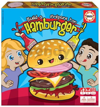 Joc de societate Asamblează-ți hamburgherul Build a burger Educa pentru 2-4 jucători de la 4 ani