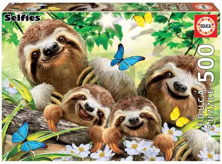 Puzzle Sloth Family Selfie Educa 500 dielov a Fix lepidlo od 11 rokov