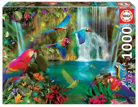 Puzzle Tropical Parrots Educa 1000 dielov a Fix lepidlo od 11 rokov