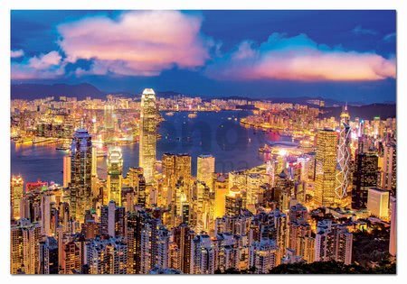 Neónové puzzle Hong Kong Skyline Educa 1000 dielov a Fix lepidlo od 11 rokov