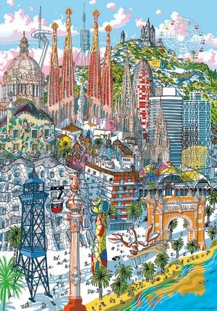 Puzzle Barcelona Citypuzzles Carlo Stanga Educa 200 dielov - ilustrator od 8 rokov
