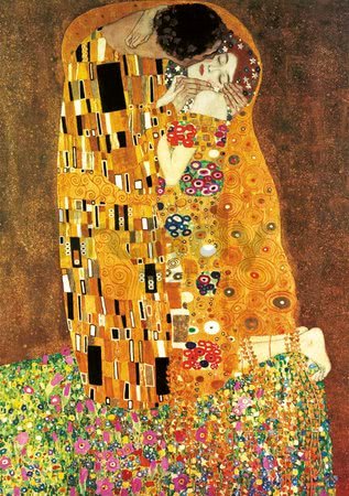 Puzzle El Beso+La Virgen Gustav Klimt Educa 2x1000 dielov a Fix lepidlo od 11 rokov