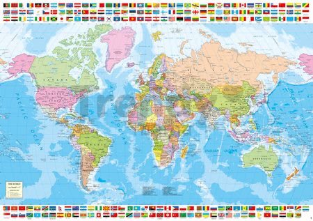 Puzzle Political Worldmap Educa 1500 dielov a Fix lepidlo od 11 rokov