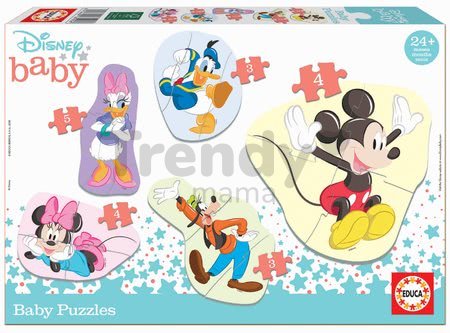 Puzzle pre najmenších Baby 5 Disney Mickey a jeho priatelia Educa od 24 mes