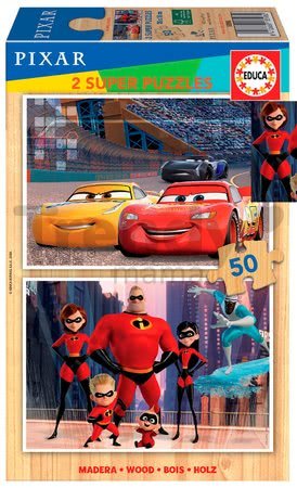 Drevené puzzle Pixar Disney Educa 2x50 dielov od 5 rokov