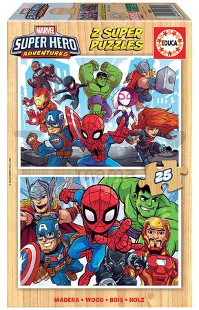 Drevené puzzle Marvel Super Heroe Adventures Educa 2x25 dielov