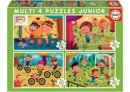 Puzzle Multi 4 Junior Sport Educa 20-40-60-80 dielov od 4 rokov