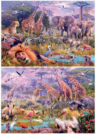 Puzzle panoramatické Divoké zvieratá Educa 2x100 dielov od 6 rokov