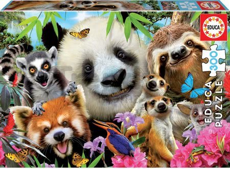 Puzzle Zvieratká Black Eyed Friends Selfie Educa 300 dielov od 11 rokov