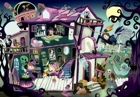 Puzzle Mysterious Ghost House Educa 100 dielov - svetielkujúce strašidlá pri lampe od 6 rokov