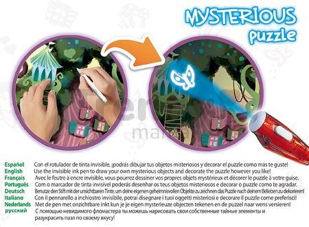 Puzzle Mysterious Magic Forest Educa 200 dielov - svetielkujúce zvieratká pri lampe od 6 rokov