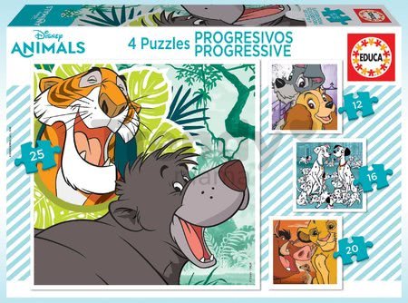 Puzzle Disney Classics Progressive 4v1 Educa 12-16-20-25 dielov