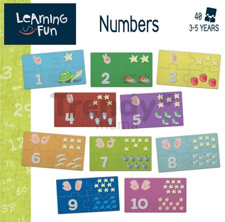 Náučná hra pre najmenších Numbers Educa Učíme sa čísla od 1-10 s obrázkami 40 dielov