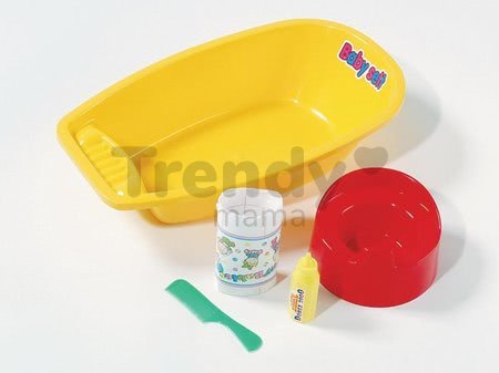 Vanička na kúpanie bábiky Dohány so 4 doplnkami žltá
