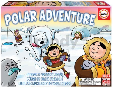 Spoločenská hra pre deti Polar Adventure Educa v angličtine Chyť rybu a utekaj do iglu! od 4 rokov