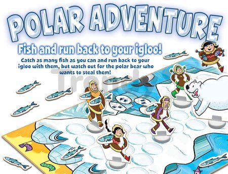 Spoločenská hra pre deti Polar Adventure Educa v angličtine Chyť rybu a utekaj do iglu! od 4 rokov