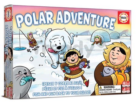 Spoločenská hra pre deti Polar Adventure Educa v angličtine Chyť rybu a utekaj do iglu! od 4 rokov