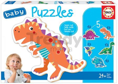 Puzzle pre najmenších Baby 5 Educa Dinosaurus od 24 mes