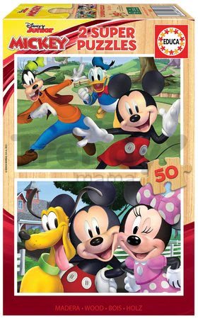 Drevené puzzle Mickey&Friends Educa 2x50 dielov od 5 rokov