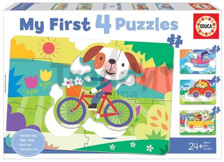 Puzzle pre najmenších My Vehicles Progressive Educa autíčka so zvieratkami 5-6-7-8 dielov od 24 mes