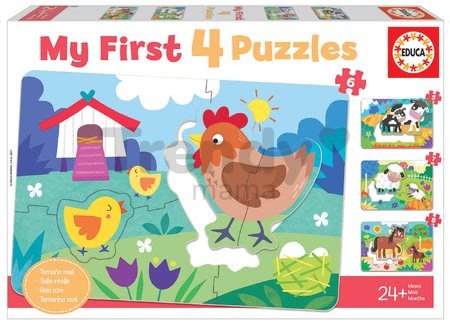 Puzzle pre najmenších My Farm Mother&Babies Progressive Educa mama a bábätká 5-6-7-8 dielov od 24 mes