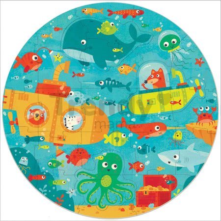 Puzzle pre najmenších okrúhle Under the Sea Round Educa zvieratká v mori 28 dielov 48 cm priemer