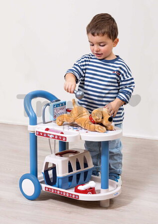 Veterinársky vozík s plyšovým psíkom Veterinary Trolley Écoiffier s boxom 14 doplnkov od 18 mes