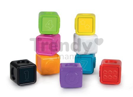 Interaktívna hra Clever Cubes Smart Smoby s 3 hrami farby a čísla od 24 mes (anglicky, francúzsky a nemecky)