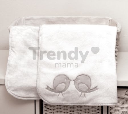 Obojstranná deka pre najmenších Classic toTs-smarTrike vtáčiky 100% jersey bavlna šedá od 0 mesiacov