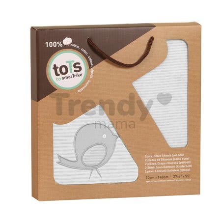 Obojstranná deka pre najmenších Classic toTs-smarTrike vtáčiky 100% jersey bavlna šedá od 0 mesiacov