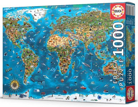 Puzzle Wonders of the World Educa 1000 dielov a Fix lepidlo v balení od 11 rokov